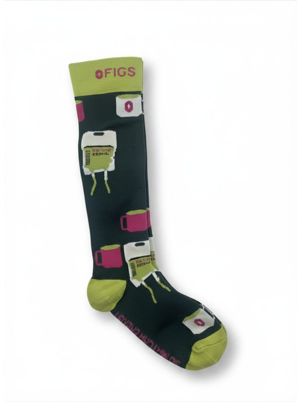 1 Pair FIGS Compression 'Matcha' Green Socks Size Medium